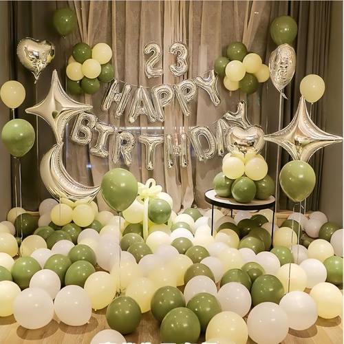 森系儿童周岁生日装饰场景气球