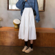 2026秋冬季 加厚白色半身裙女a字长裙双层中长款 小个子裙子蛋糕裙