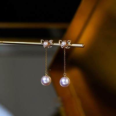 Butterfly Two-Wearing Detachable Pearl Earrings Butterfly Ea