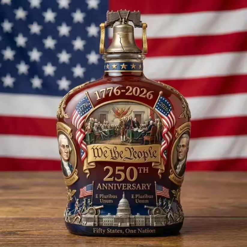 跨境新品250周年纪念版“别下水”威士忌酒瓶高硼硅造型泡酒瓶图片
