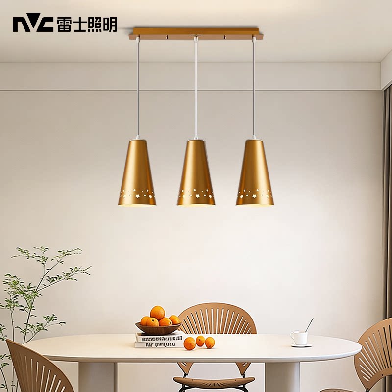 雷士照明led三头餐吊灯创意现代简约餐厅灯北欧极简风中山灯具