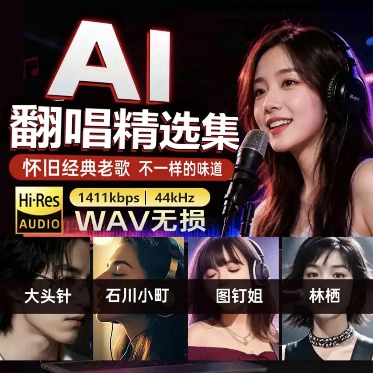 林栖大头针图钉姐石川小町翻唱怀旧歌曲wav格式高音质车载u盘