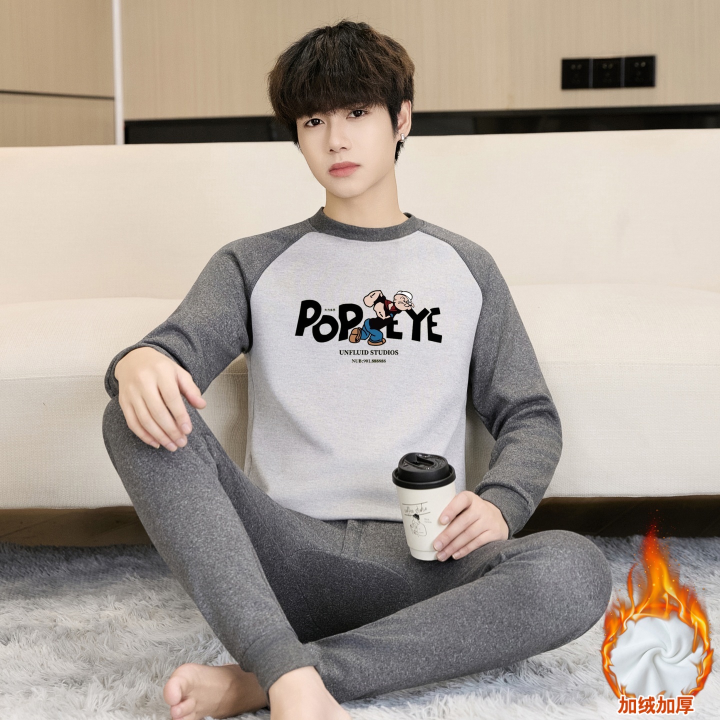 率动官网男童加绒保暖内衣