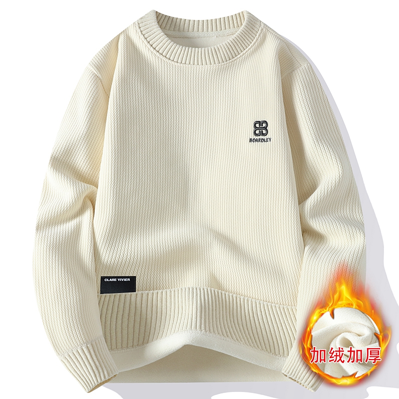 高档莫兰绒卫衣加绒加厚打底衫