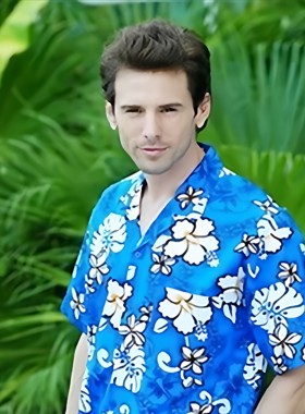 夏季男士海南岛服沙滩服套装