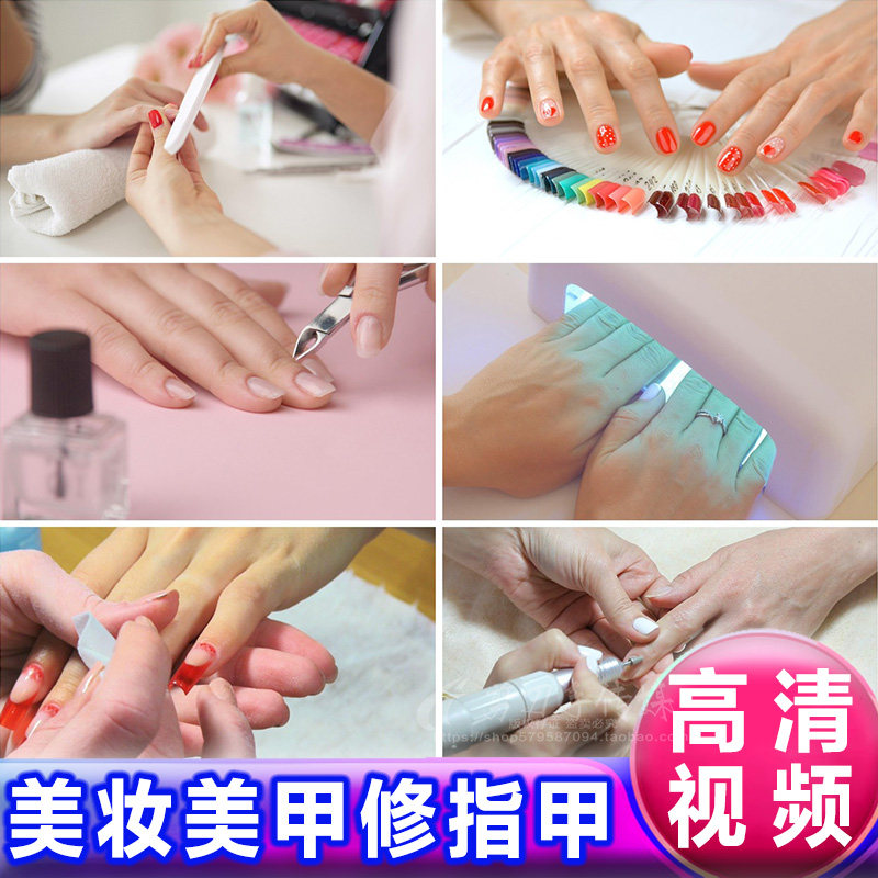 美容美甲女人化妆修剪做手指甲涂抹指甲油 实拍特写视频广告素材