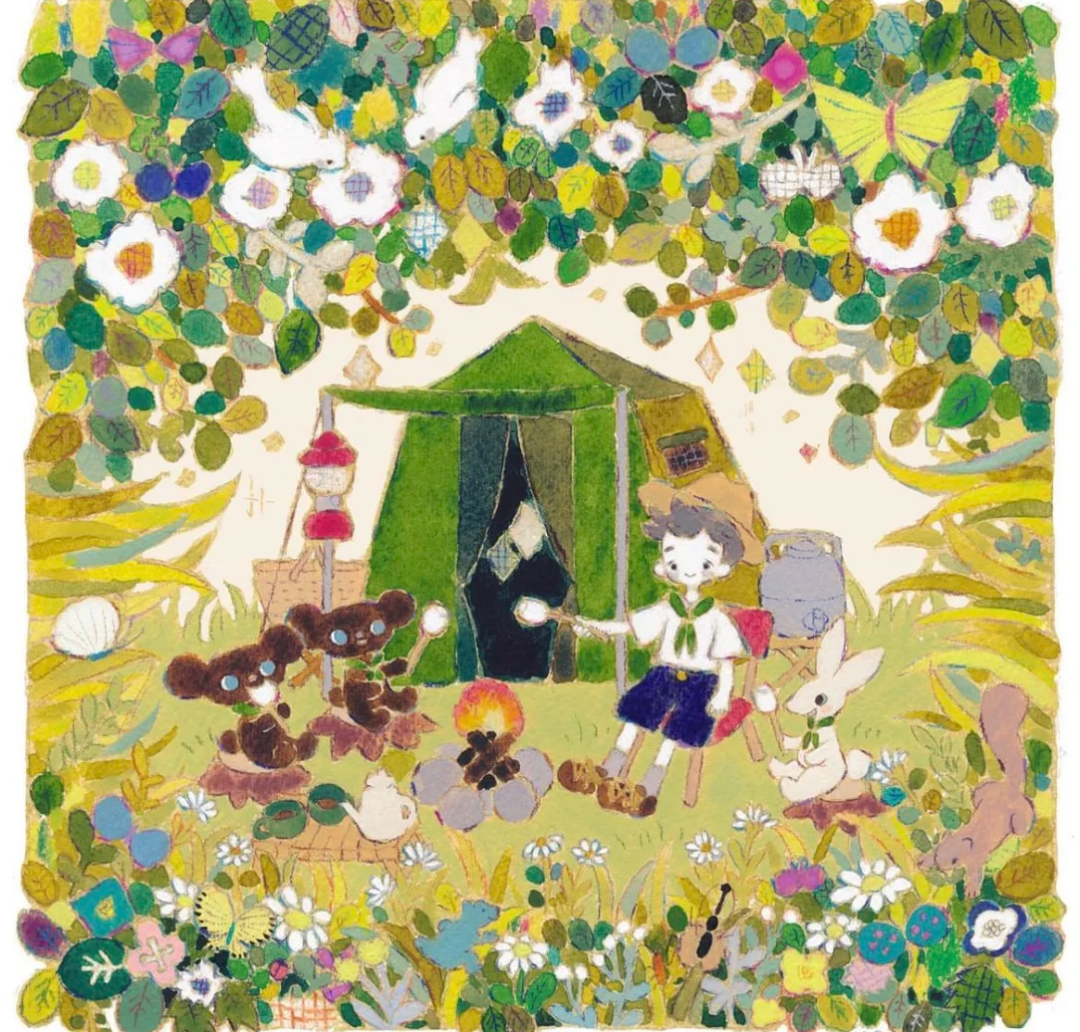 儿童插画师tocomomomo作品图片素材电子版临摹学习