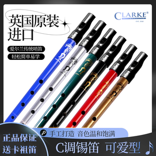 克拉克Clarke爱尔兰哨笛可爱型锡笛C调竖笛金属英国进口