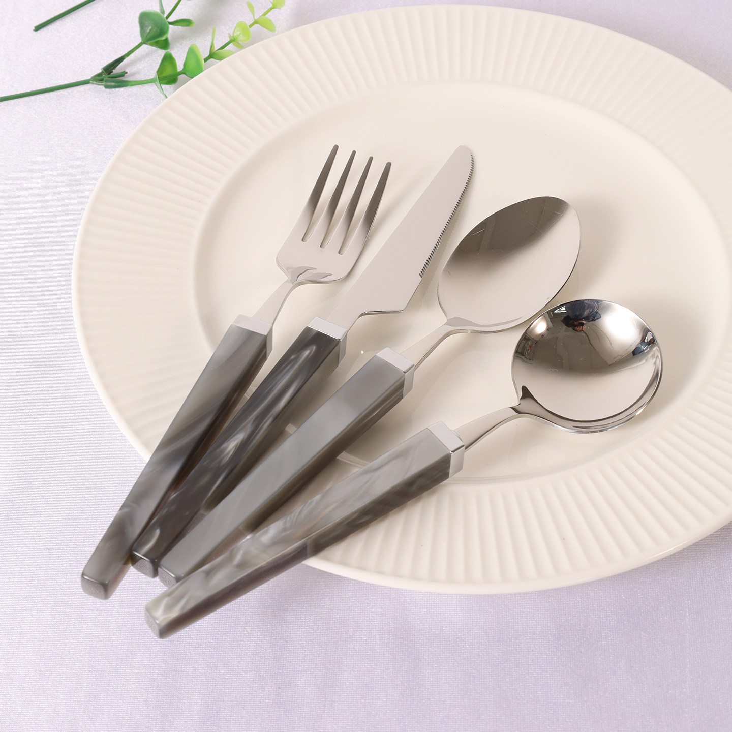 法式304不锈钢西餐餐具套装流光灰色手柄牛排刀叉勺子汤勺高颜值