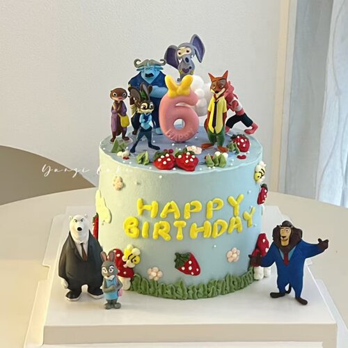 疯狂动物城兔子警官生日蛋糕装饰