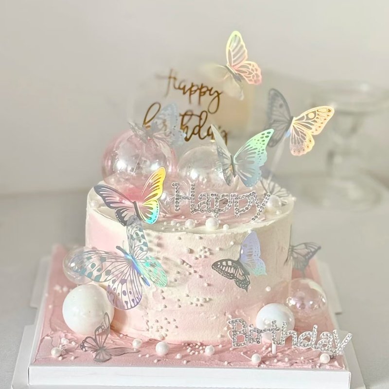 网红幻彩蝴蝶蛋糕装饰插牌水晶皇冠女神仙女女生生日派对烘焙装扮,节庆用品/礼品,节日装扮用品,淘宝优惠券,粉丝福利购,淘宝优惠卷