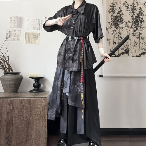 原创汉服新中式国风男女小众衬衣