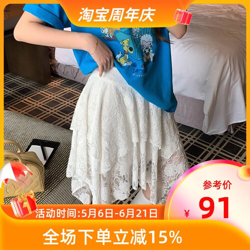 芭蕾风不规则蕾丝裙夏季