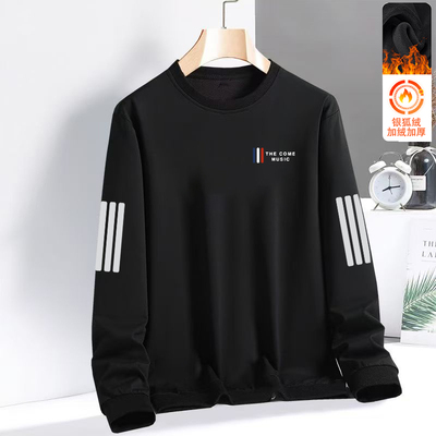 卫衣男2025秋季美式宽松长袖圆领加绒运动服套头潮重磅款外套百搭