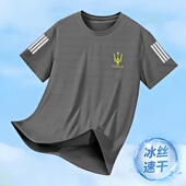 运动速干透气半袖 冰丝t恤男士 夏季 2025新款 男体恤宽松上衣服 短袖