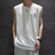 无袖 冰丝背心男潮圆领网眼透气速干运动宽坎肩外穿男士 发货快