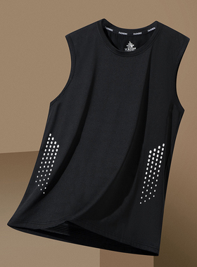 冰感运动背心男2025新款篮球服冰丝透气速干上衣健身无袖国潮t恤