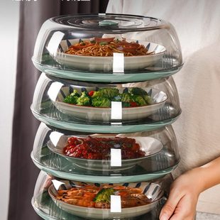 盖菜罩家用剩饭菜多层收纳架厨房防尘保温食物罩餐桌多功能遮尘罩