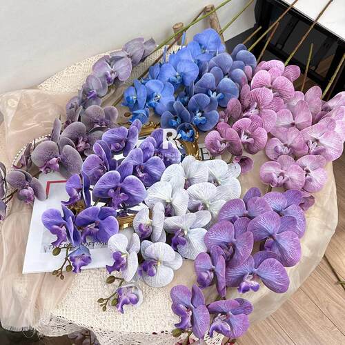 9店头3D蝴蝶AL-1305婚兰仿真花胶片家居酒跨境房饰婚庆布置装兰花