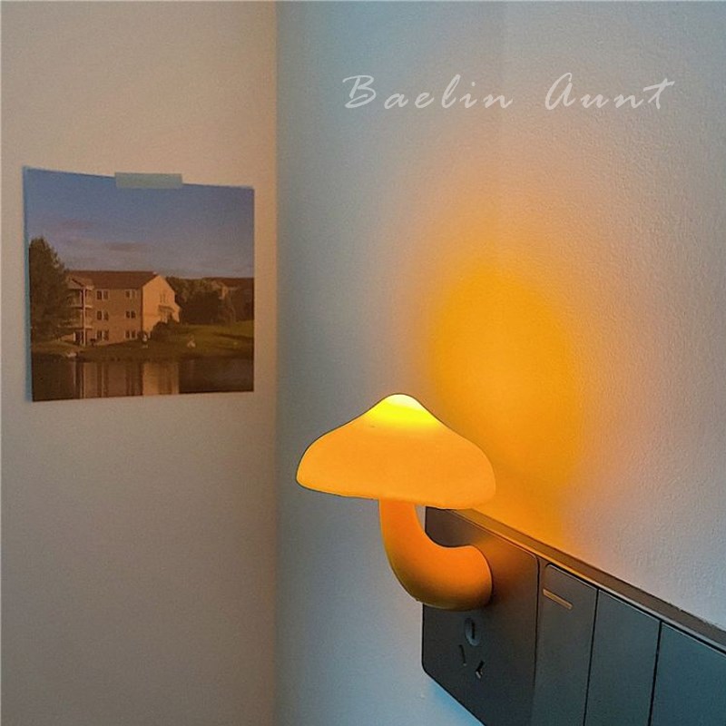蘑菇小夜灯卧室睡眠灯桌面床y头装饰灯宿舍房间氛围灯高级感摆件