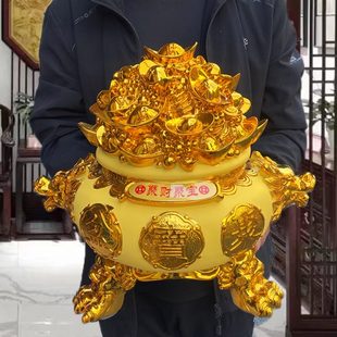 饰品创意客厅店铺招财聚财家居实用开业礼品 聚宝盆摆件存钱罐装