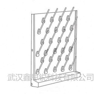 灰色 实验室塑料滴水架 27杆 单面可调滴水架试剂架 12cm
