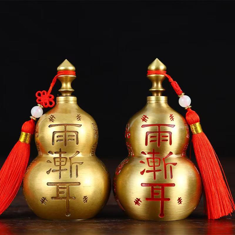 铜八卦葫芦摆件开盖五岳真形图十字天经玄关客厅招财摆件