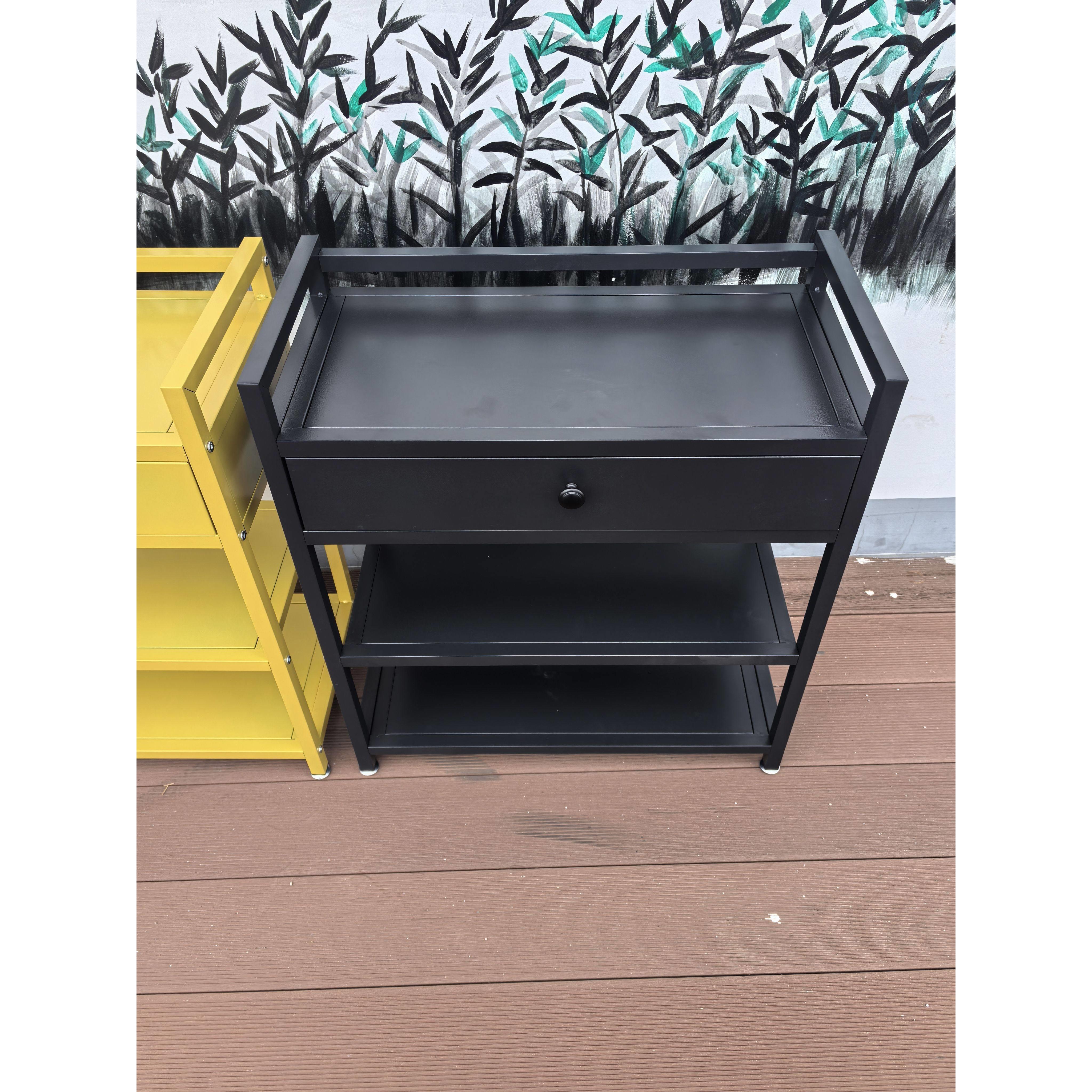 不锈钢火锅店菜架子带抽屉桌边放菜品层架摆盘置物架烤肉饭店商用