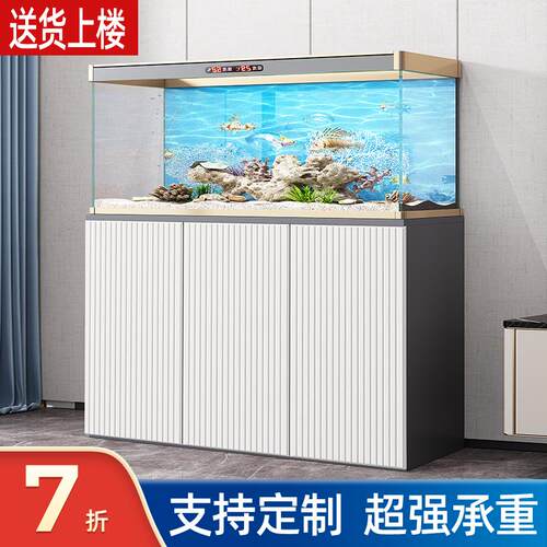 鱼缸底柜轻奢客厅鱼缸底座地柜承重隔断柜可定制水族箱柜子鱼缸架