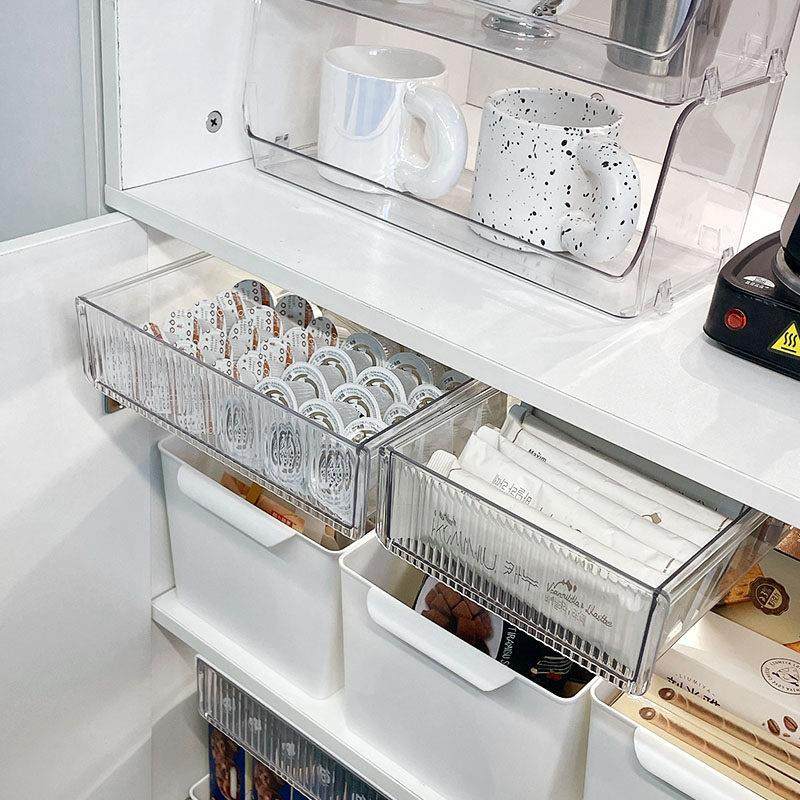 桌下抽屉式收纳盒厨房桌面隐形抽屉神器橱柜底下隐藏置物架,收纳整理,整理架/置物架/收纳架,淘宝优惠券,粉丝福利购,淘宝优惠卷