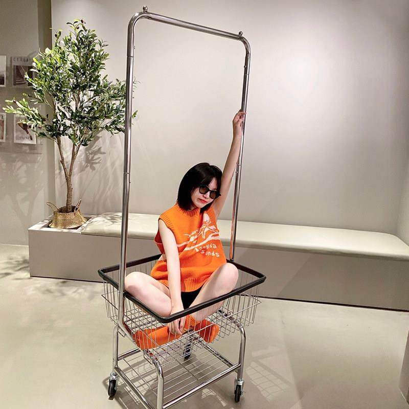 服装店展示陈列架金属简约落地挂衣架可移动推车购物筐置物架收纳,商业/办公家具,服装展示架,淘宝优惠券,粉丝福利购,淘宝优惠卷