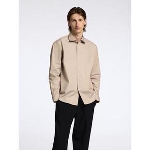 代购SELECTED思莱德男士衬衫透气抗皱棉质条纹商务休闲衬衣爆款