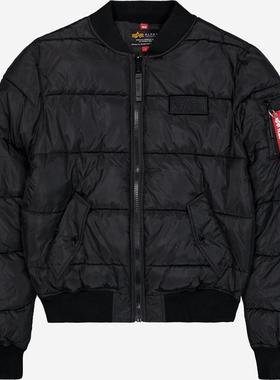 代购Alpha Industries阿尔法工业男士夹克保暖防风黑色绗缝秋冬