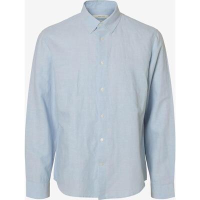 代购SELECTED思莱德男士衬衫透气抗皱棉质修身商务通勤衬衣爆款