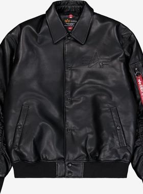 代购Alpha Industries阿尔法工业男士夹克保暖防风皮质黑色春秋