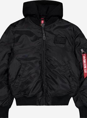 代购Alpha Industries阿尔法工业男士夹克保暖防风黑色加绒春秋