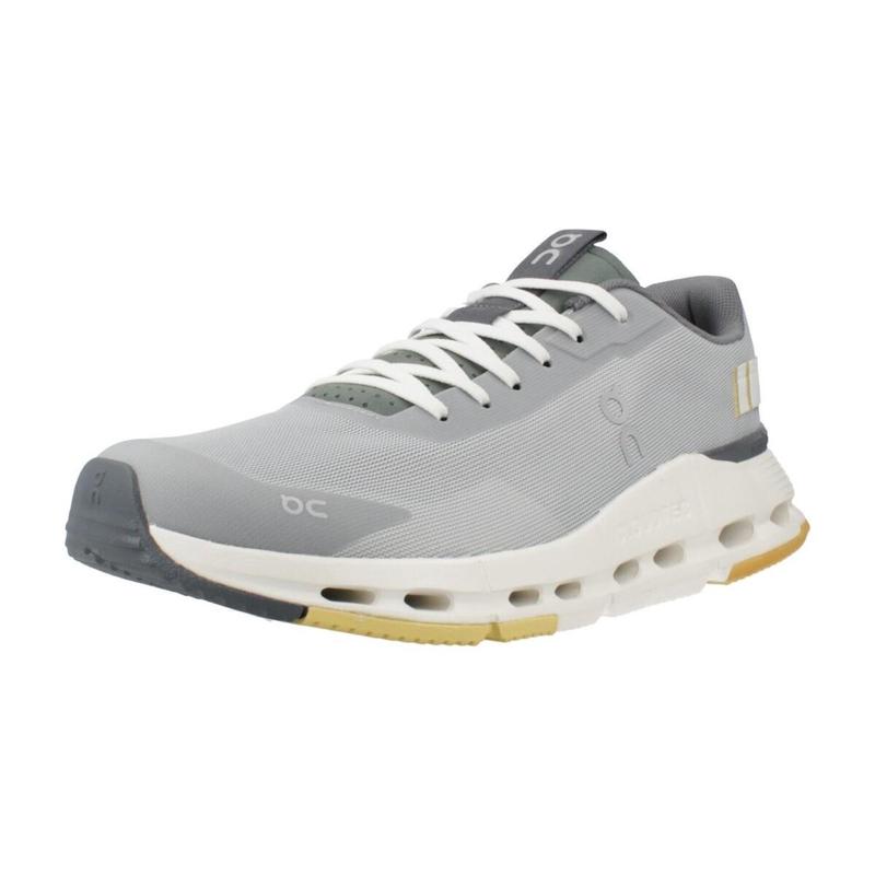 代购ON昂跑男士跑步鞋透气减震轻便耐磨灰色网面材质白色鞋带