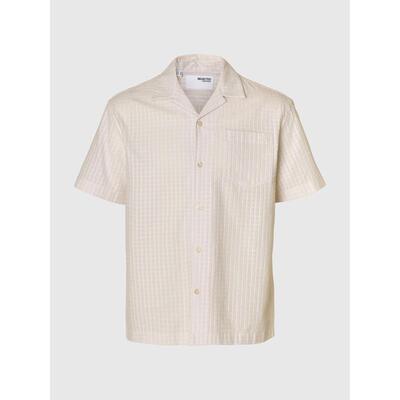 代购SELECTED思莱德男士衬衫透气舒适棉质短袖休闲日常衬衣爆款