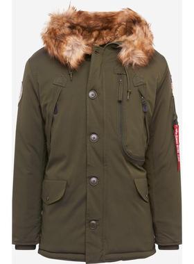 代购Alpha Industries阿尔法工业男士夹克保暖防风加绒毛领冬季