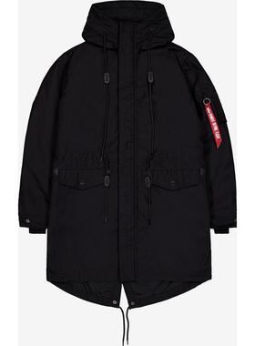 代购Alpha Industries阿尔法工业男士夹克防风保暖黑色棉质户外