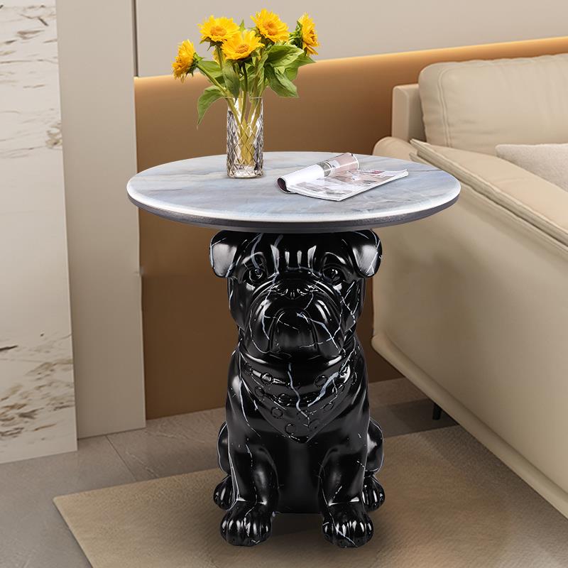 沙发轻奢边几茶几咖啡桌落地动物狗灵犬雕塑摆件收纳置物软装饰品
