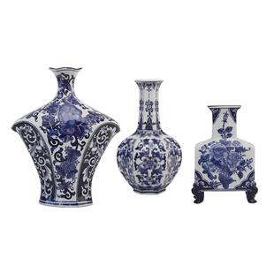 陶瓷花瓶大号青花瓷花盆插花复古摆件家居饰品 陶瓷花瓶中式