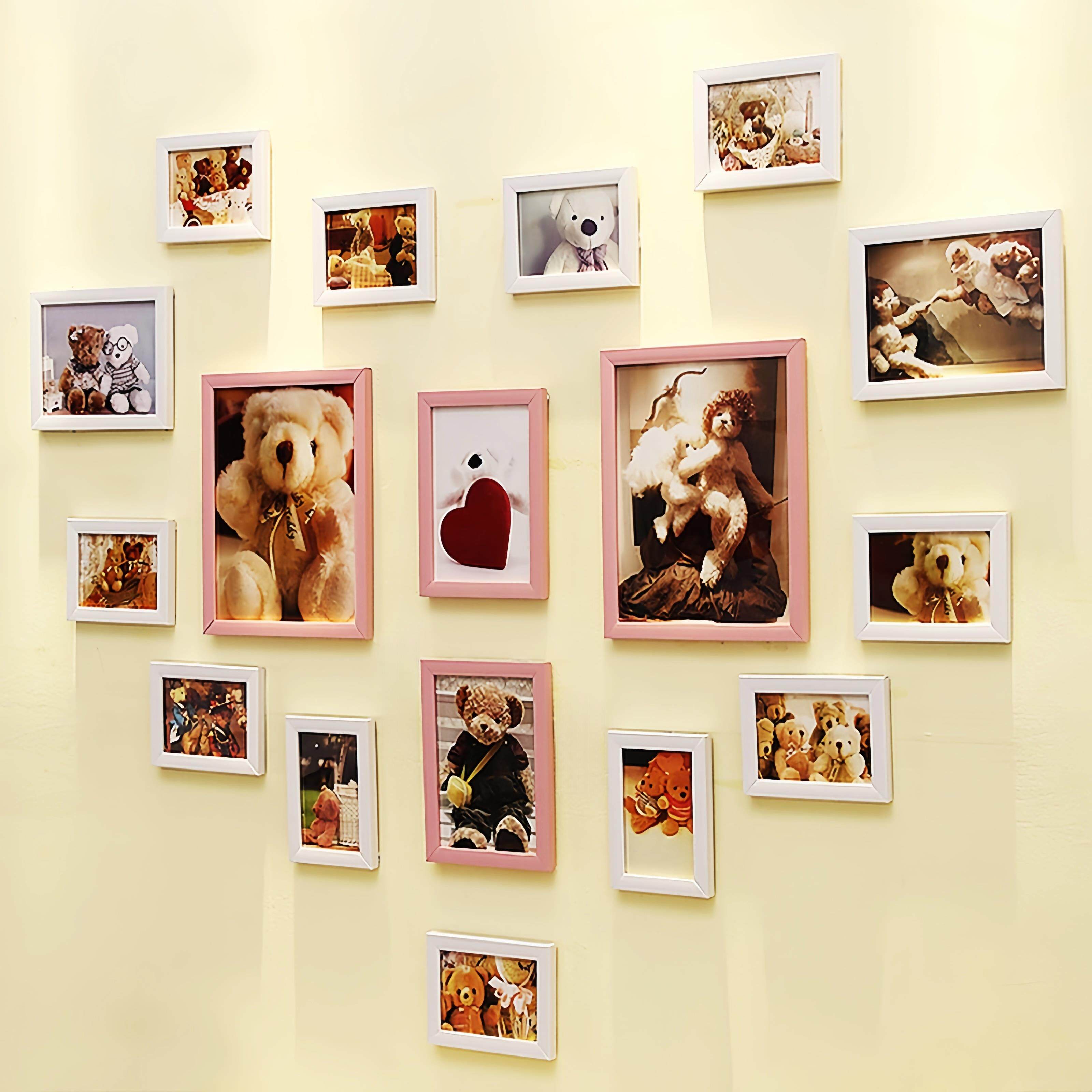 心形照片墙客厅创意浪漫组合相框墙婚房卧室挂墙相片墙背景展示墙