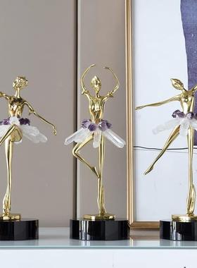 客厅玄关酒柜软装饰品样板房家居创意欧式电视柜芭蕾舞蹈女孩摆件