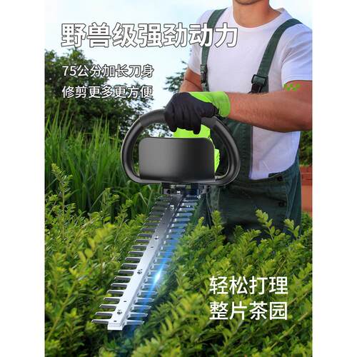 48V大功率专业茶树修剪机充电式剪茶机园林绿化修枝机电动绿篱机