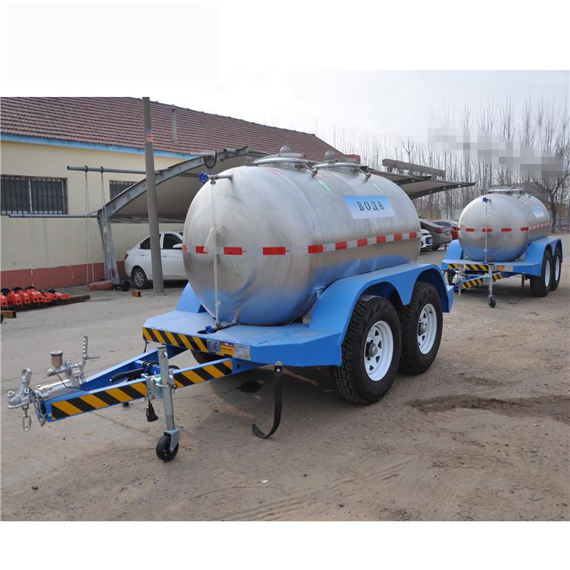 2.吨不锈钢水罐拖车水罐拖车园林洒水罐车油罐拖车洒水罐车