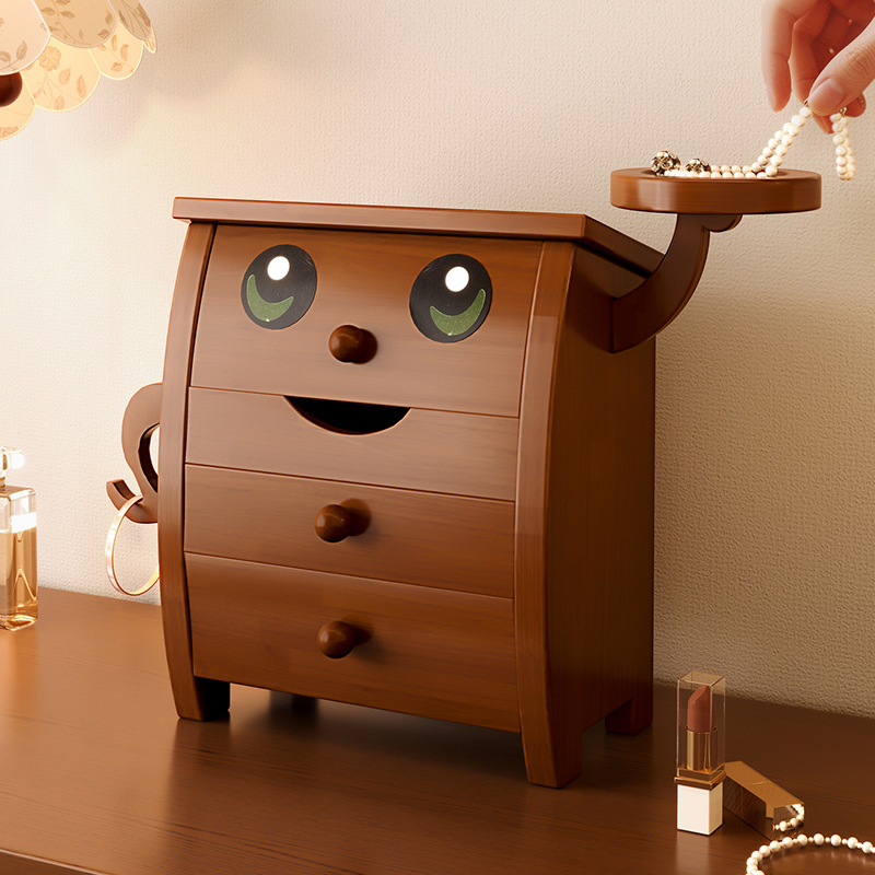 实木首饰盒精致桌面收纳盒2025新婚礼物黄金珠宝盒项链饰品展示盒