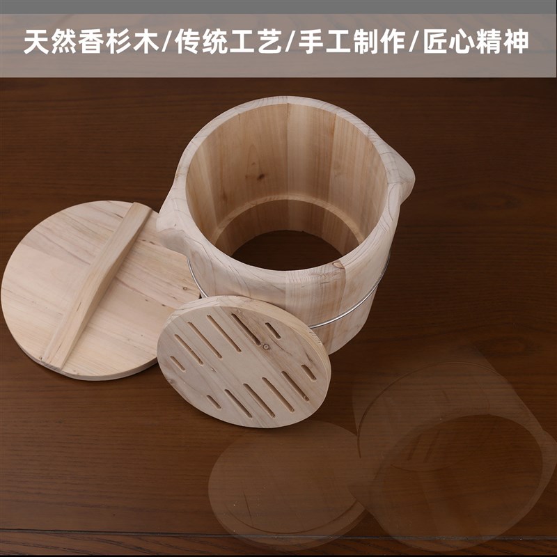 全实木蒸饭桶香杉木饭甄木质装饭桶家用木桶餐厅米饭保温桶