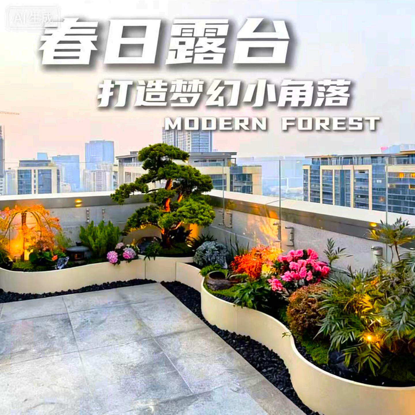 定制户外不锈钢异形花箱阳台庭院花槽成品不规则弧形组合金属花池