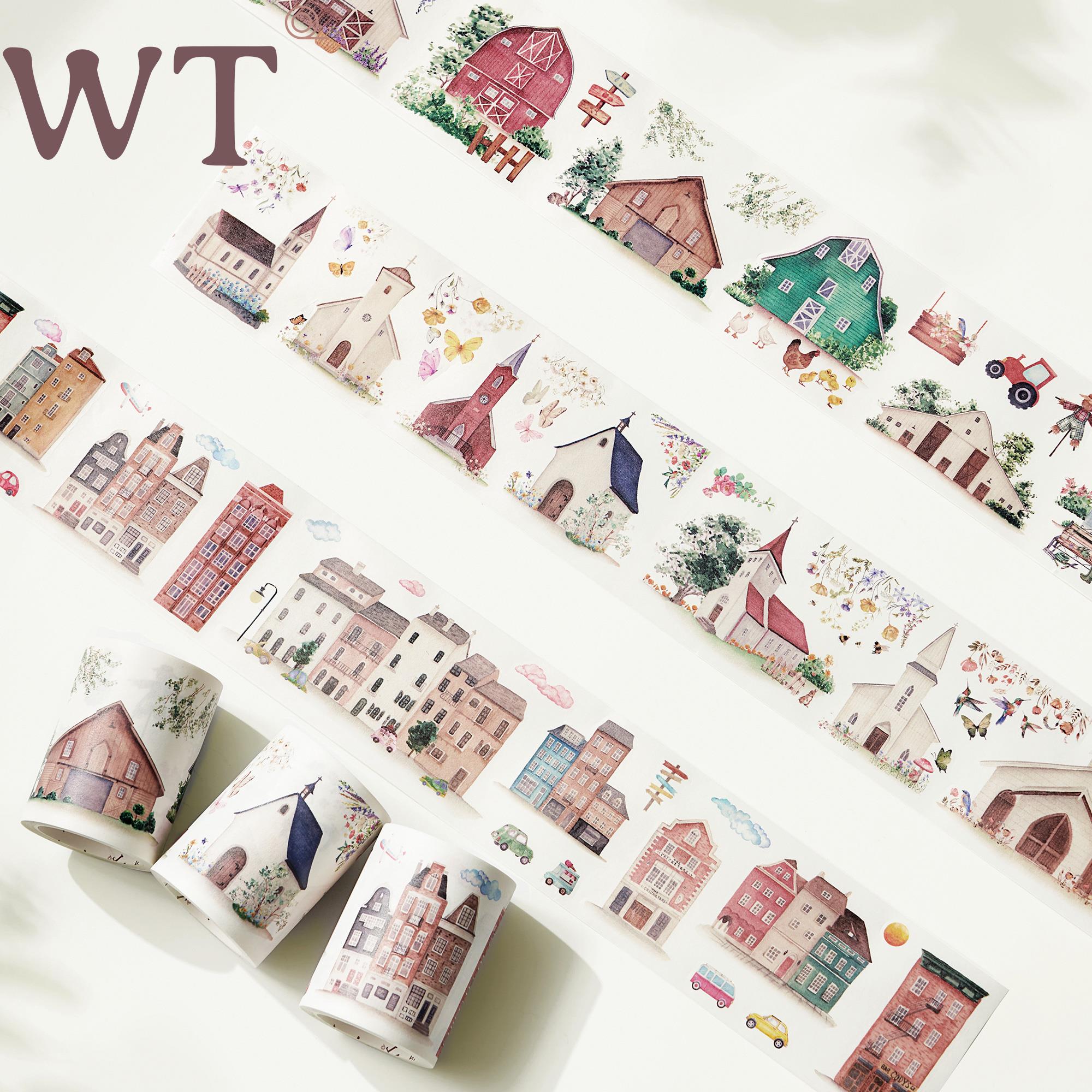 WT手帐胶带 一间雅舍 和纸胶带 自带模切 小房子小屋 童话风 DIY